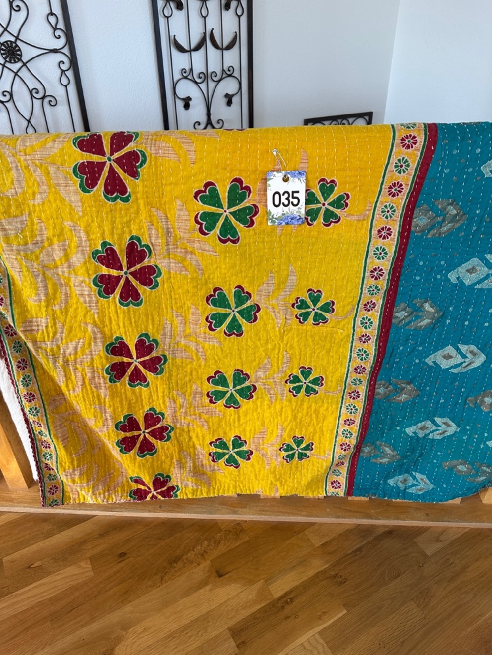 K35 Gorgeous Reversible Twin Kantha Quilt